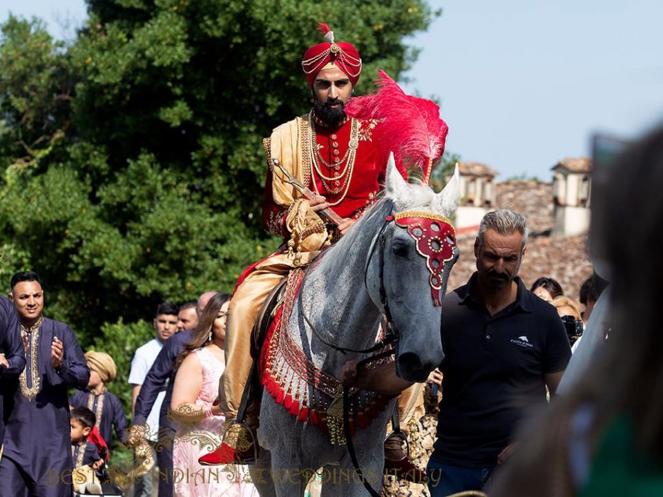 indian groom baraat italy 960x720 - Baraat in Italy