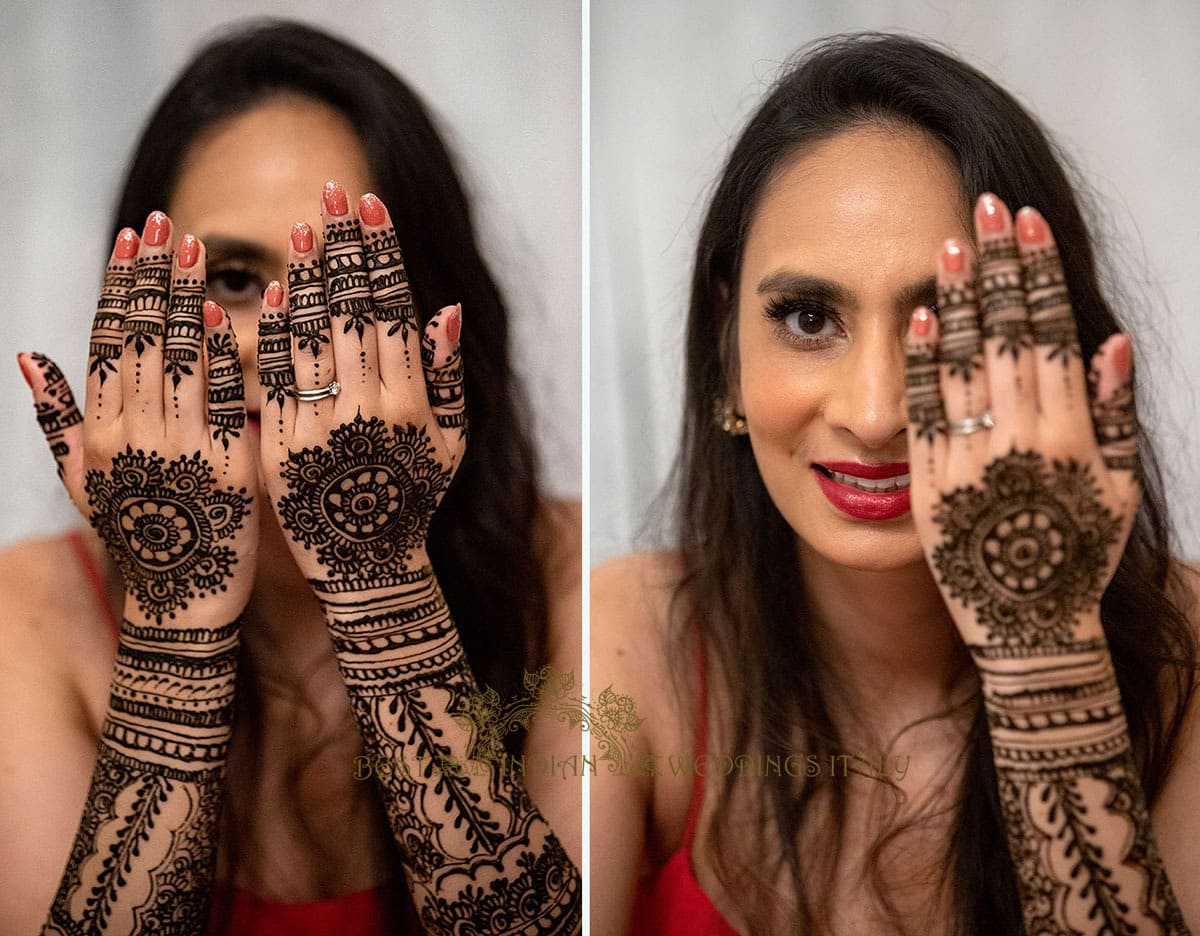 bridal henna done at Mehndi Indian pre wedding event in Italy - Hindu pre-wedding events in Sorrento, Italy