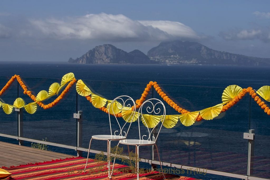 pithi setup amalfi coast 1024x683 - Hindu pre-wedding events on the Sorrento coast