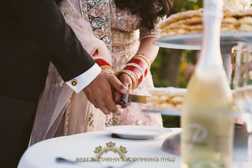 wedding cake cutting in tuscany - Classy Sikh wedding in an elegant Villa in Tuscany