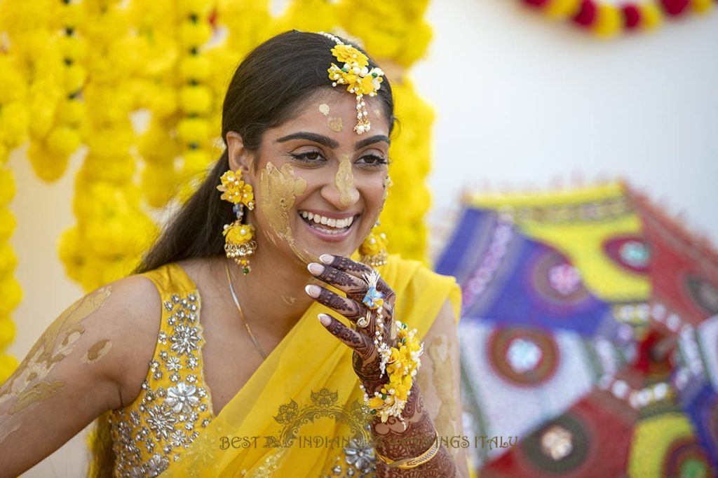 indian bride haldi italy 1024x683 - Sikh pre-wedding events in a stunning resort in Italy