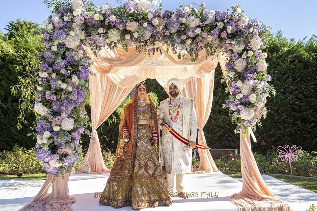 outdoor mandap ceremony italy 1024x683 - Outdoor Sikh wedding ceremony in Italy