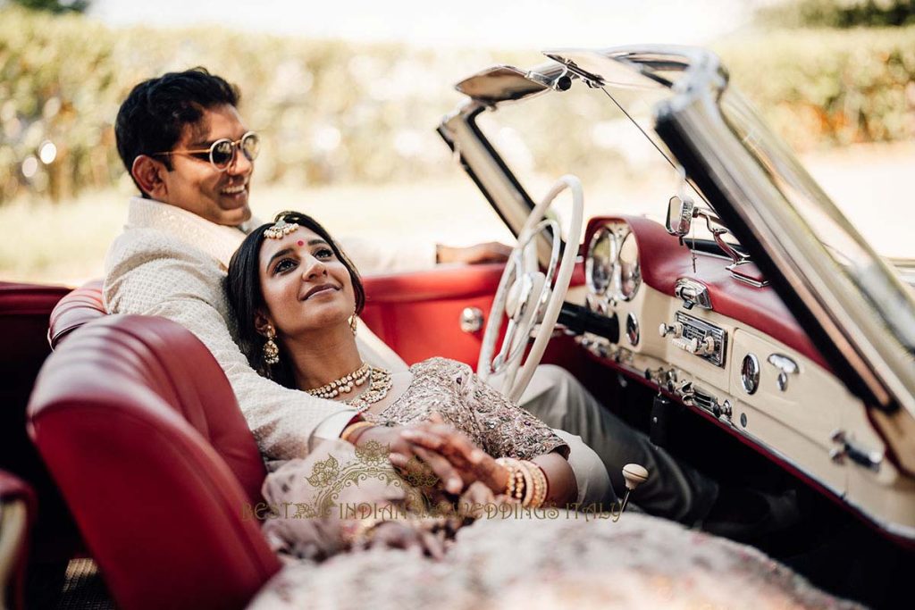 happy indian couple portrait italy 1024x683 - Gorgeous Hindu wedding celebrations in Tuscany