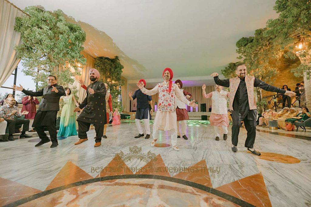 amazing sangeet performance indian wedding italy 1024x683 - Exclusive Sikh Pre-Wedding Celebrations in Rome: A Luxurious Multi-Venue Experience