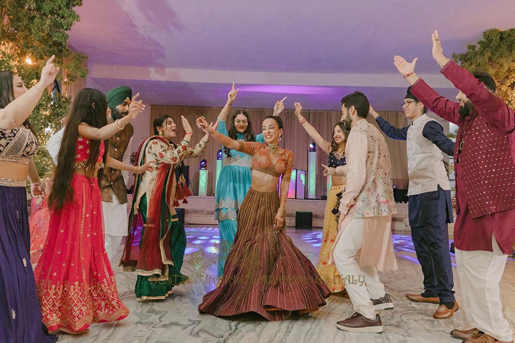 bridal performance santeet italy 1024x683 - Exclusive Sikh Pre-Wedding Celebrations in Rome: A Luxurious Multi-Venue Experience