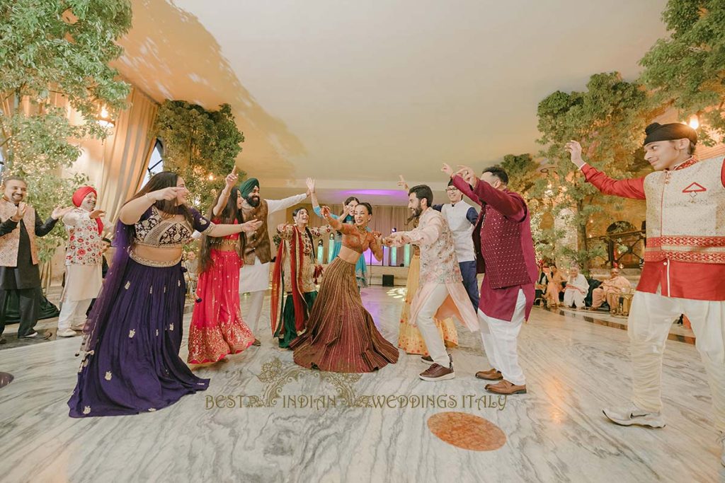 indian guests at sikh pre wedding event italy 1024x683 - Exclusive Sikh Pre-Wedding Celebrations in Rome: A Luxurious Multi-Venue Experience