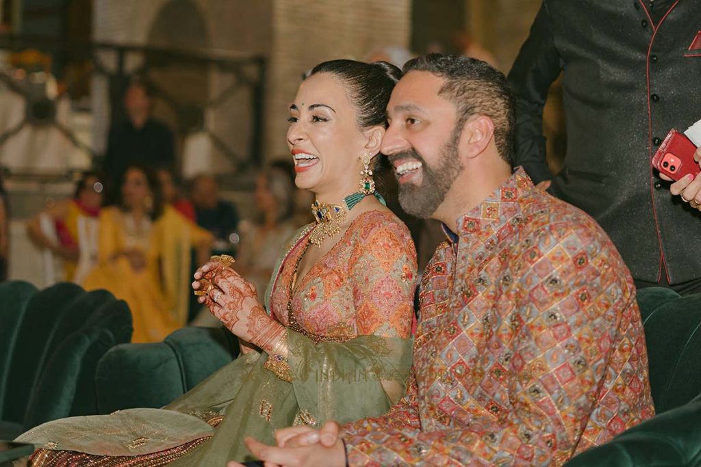 joyful portrati of indian couple 1024x683 - Exclusive Sikh Pre-Wedding Celebrations in Rome: A Luxurious Multi-Venue Experience