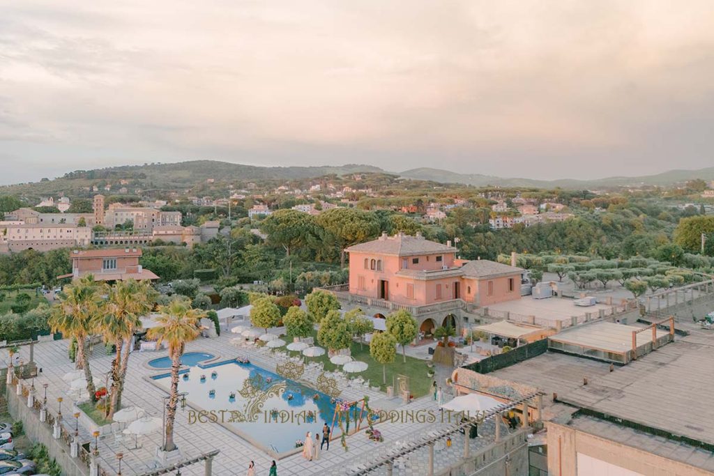 outdoor italian villa pool party 1024x683 - Exclusive Sikh Pre-Wedding Celebrations in Rome: A Luxurious Multi-Venue Experience