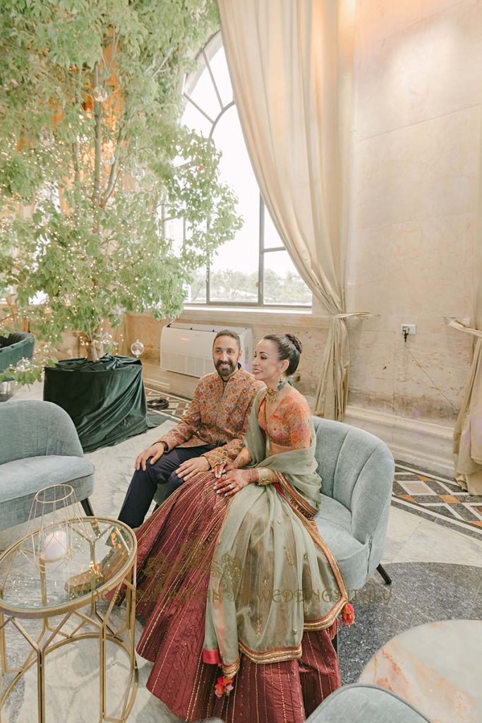 pic of indian bride and groom at jaggo party in rome 683x1024 - Exclusive Sikh Pre-Wedding Celebrations in Rome: A Luxurious Multi-Venue Experience