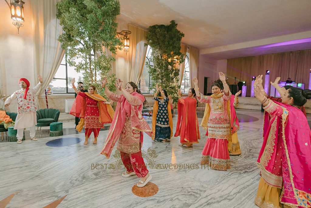 sangeet performances indian wedding 1024x683 - Exclusive Sikh Pre-Wedding Celebrations in Rome: A Luxurious Multi-Venue Experience