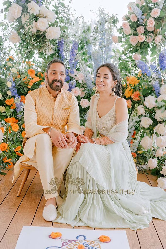 sikh couple at mayian in rome 683x1024 - Exclusive Sikh Pre-Wedding Celebrations in Rome: A Luxurious Multi-Venue Experience