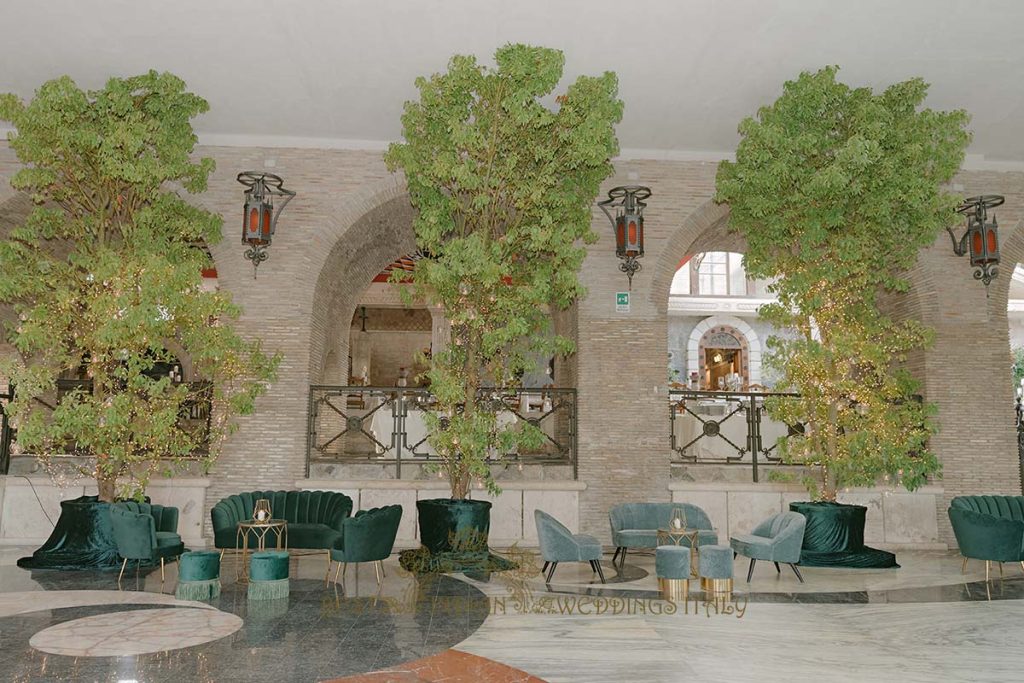 trees and candles arrangement indoors 1024x683 - Exclusive Sikh Pre-Wedding Celebrations in Rome: A Luxurious Multi-Venue Experience
