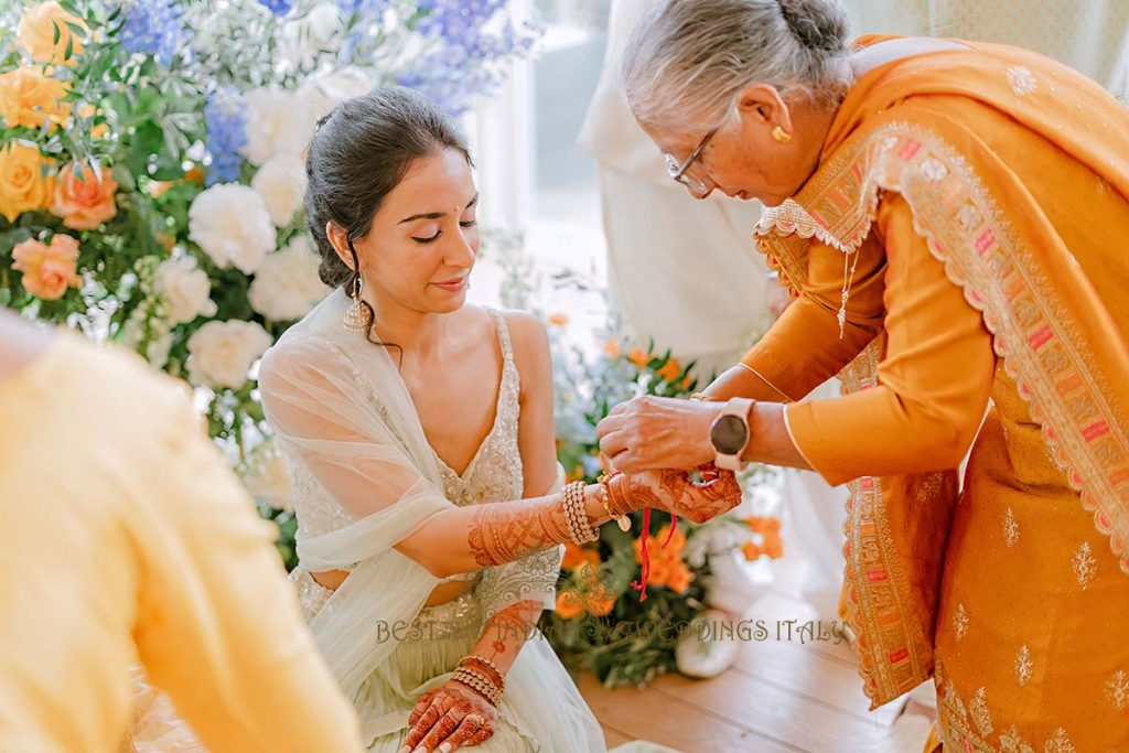 turmeric applied during mayian in italy 1024x683 - Exclusive Sikh Pre-Wedding Celebrations in Rome: A Luxurious Multi-Venue Experience