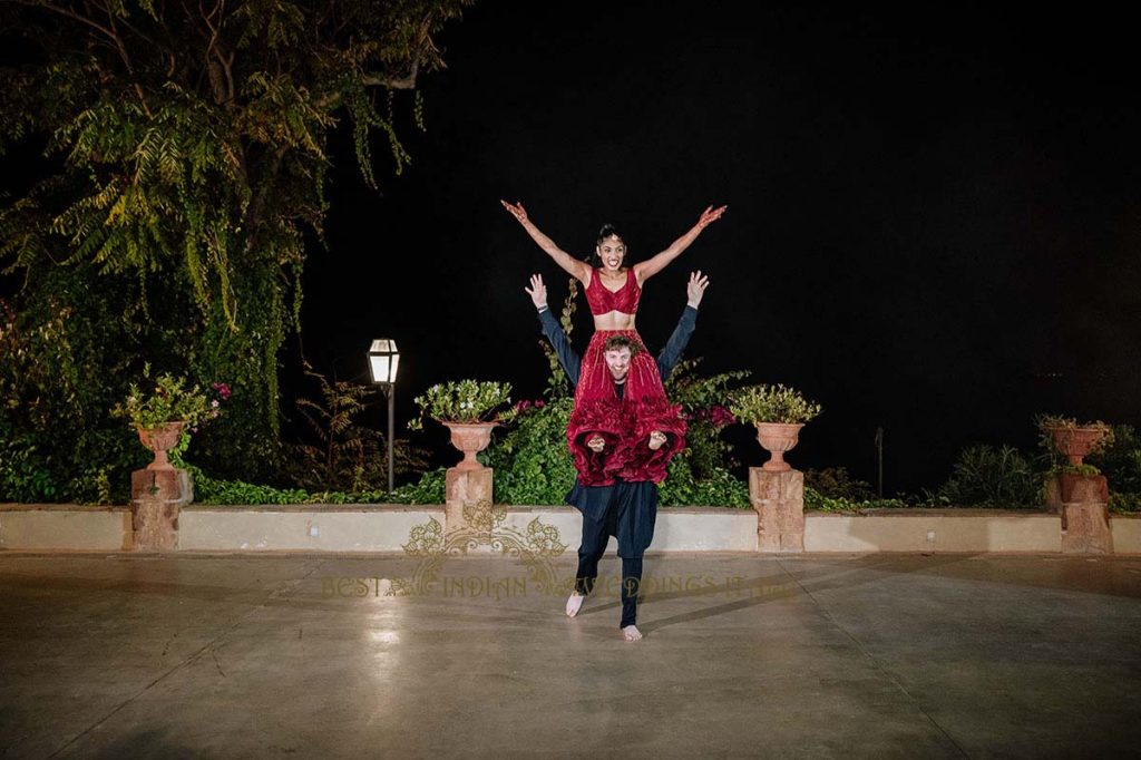 energic dance performance sangeet 1024x682 - A Cross-Cultural Fairytale in Sicily: A South-Indian Wedding Celebration Overlooking the Sea