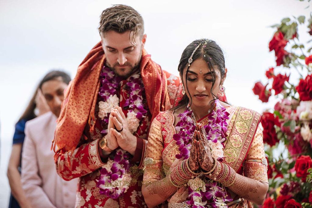 fresh flowers orchids garlands indian wedding 1024x683 - A Cross-Cultural Fairytale in Sicily: A South-Indian Wedding Celebration Overlooking the Sea