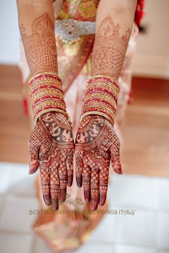full arms bridal henna italy 683x1024 - A Cross-Cultural Fairytale in Sicily: A South-Indian Wedding Celebration Overlooking the Sea