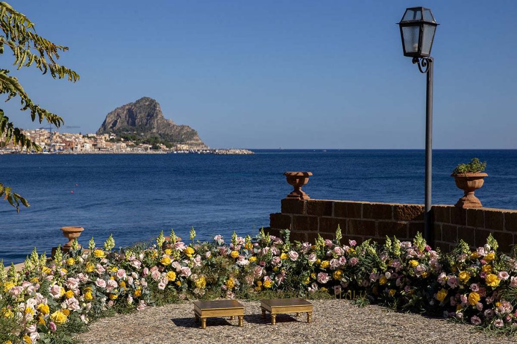 haldi floral decor sicily 1024x683 - A Cross-Cultural Fairytale in Sicily: A South-Indian Wedding Celebration Overlooking the Sea