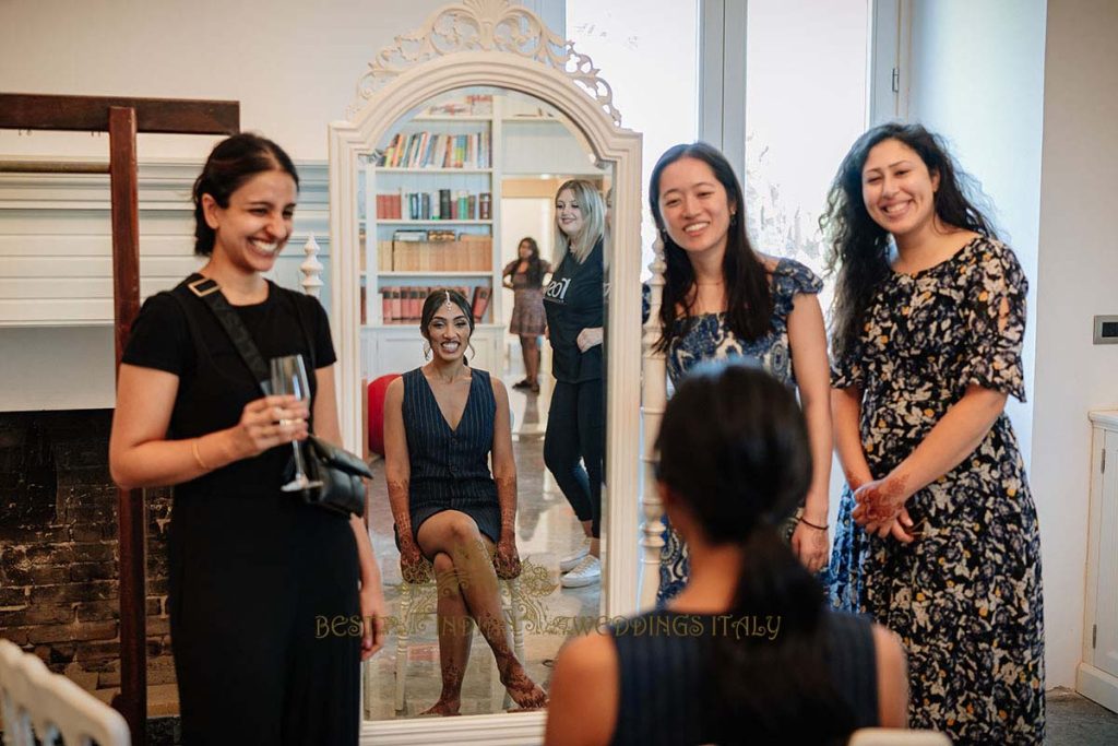 indian bride getting ready in italy 1024x683 - A Cross-Cultural Fairytale in Sicily: A South-Indian Wedding Celebration Overlooking the Sea