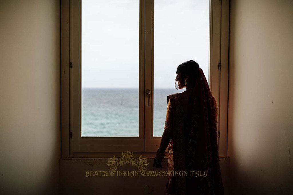 indian bride wedding portrait 1024x683 - A Cross-Cultural Fairytale in Sicily: A South-Indian Wedding Celebration Overlooking the Sea