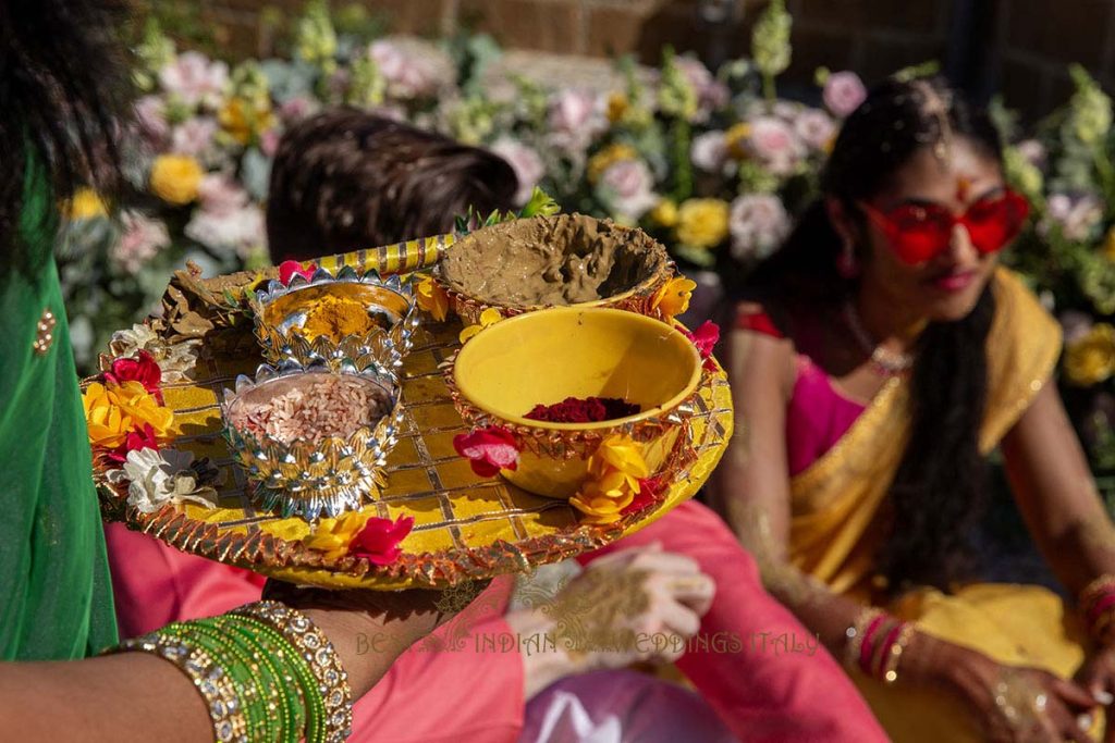 indian pre wedding event haldi in sicily 1024x683 - A Cross-Cultural Fairytale in Sicily: A South-Indian Wedding Celebration Overlooking the Sea