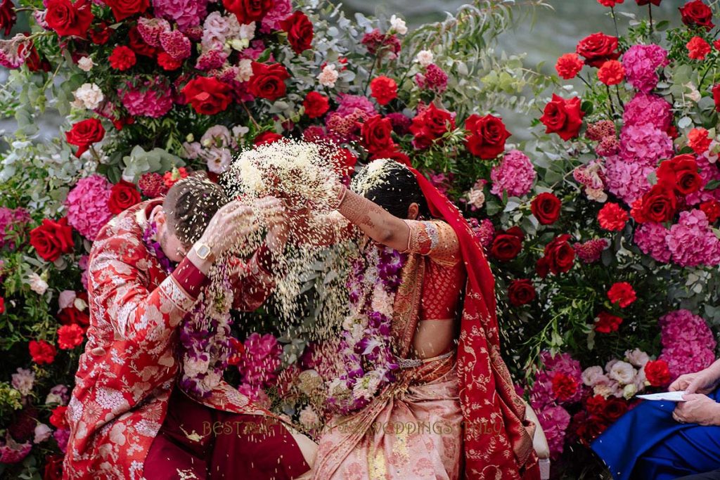 rice ceremony south indian wedding italy 1024x683 - A Cross-Cultural Fairytale in Sicily: A South-Indian Wedding Celebration Overlooking the Sea