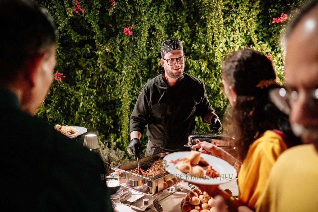 street food indian pre wedding event sicily 1024x682 - A Cross-Cultural Fairytale in Sicily: A South-Indian Wedding Celebration Overlooking the Sea