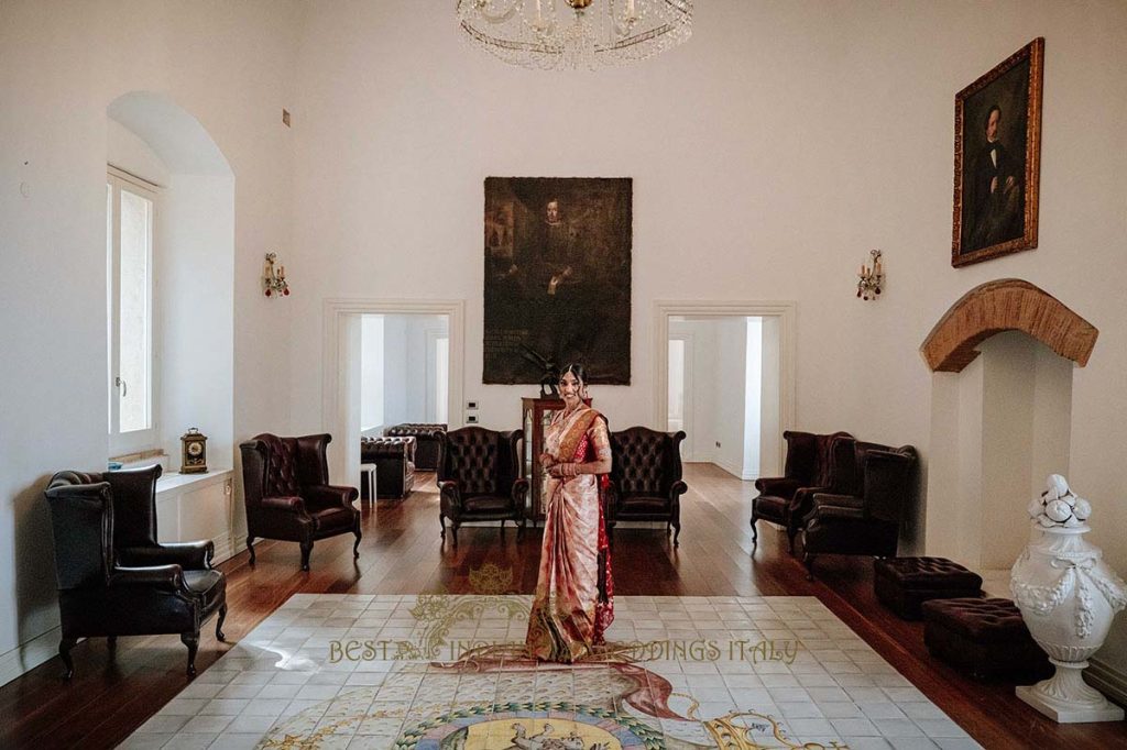 telugu bride portrait sicily 1024x682 - A Cross-Cultural Fairytale in Sicily: A South-Indian Wedding Celebration Overlooking the Sea