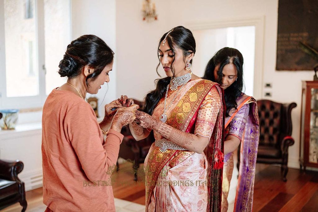 telugu indian bridal outfits 1024x683 - A Cross-Cultural Fairytale in Sicily: A South-Indian Wedding Celebration Overlooking the Sea