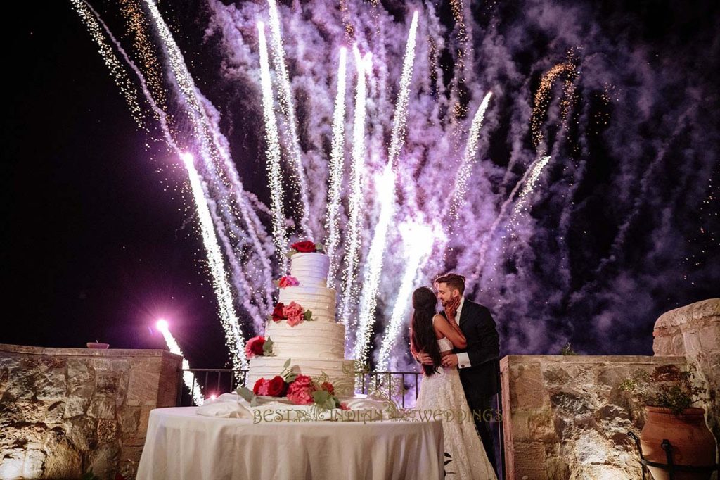 wedding fireworks sicily italy 1024x682 - A Cross-Cultural Fairytale in Sicily: A South-Indian Wedding Celebration Overlooking the Sea