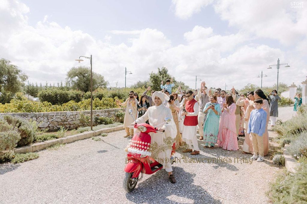 baraat indian wedding puglia 1024x683 - Enchanting Indian Wedding in Puglia with A Unique Mandap Design
