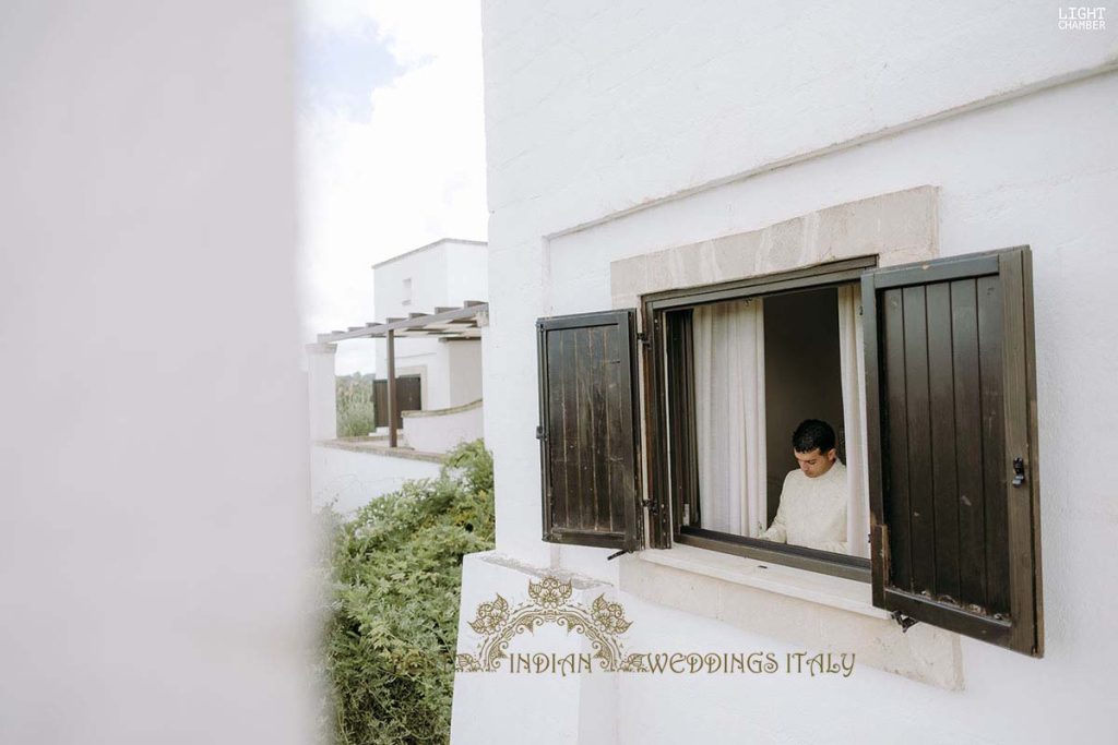 groom wedding morning 1024x683 - Enchanting Indian Wedding in Puglia with A Unique Mandap Design