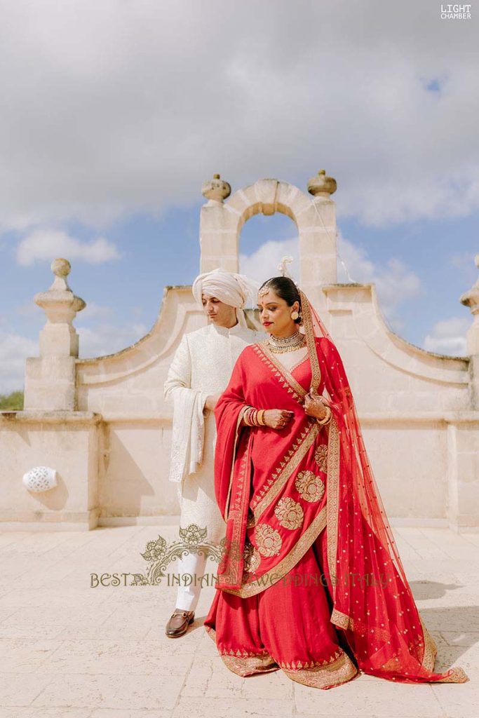 indian couple getting married in italy 683x1024 - Enchanting Indian Wedding in Puglia with A Unique Mandap Design