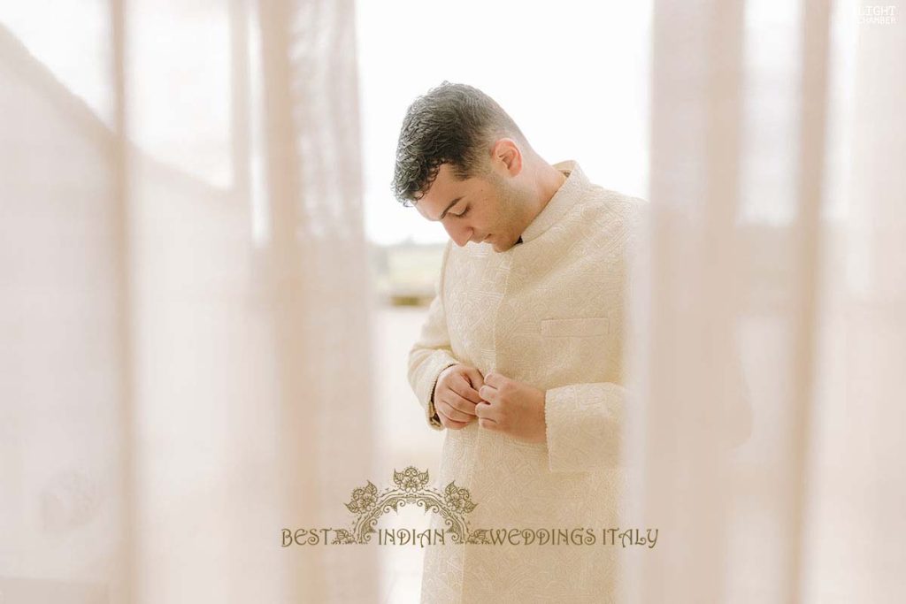 indian groom getting ready 1024x683 - Enchanting Indian Wedding in Puglia with A Unique Mandap Design