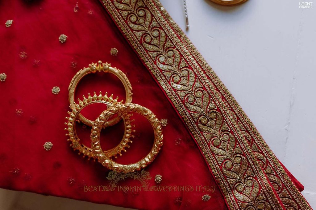 sabyasachi red lehenga 1024x683 - Enchanting Indian Wedding in Puglia with A Unique Mandap Design