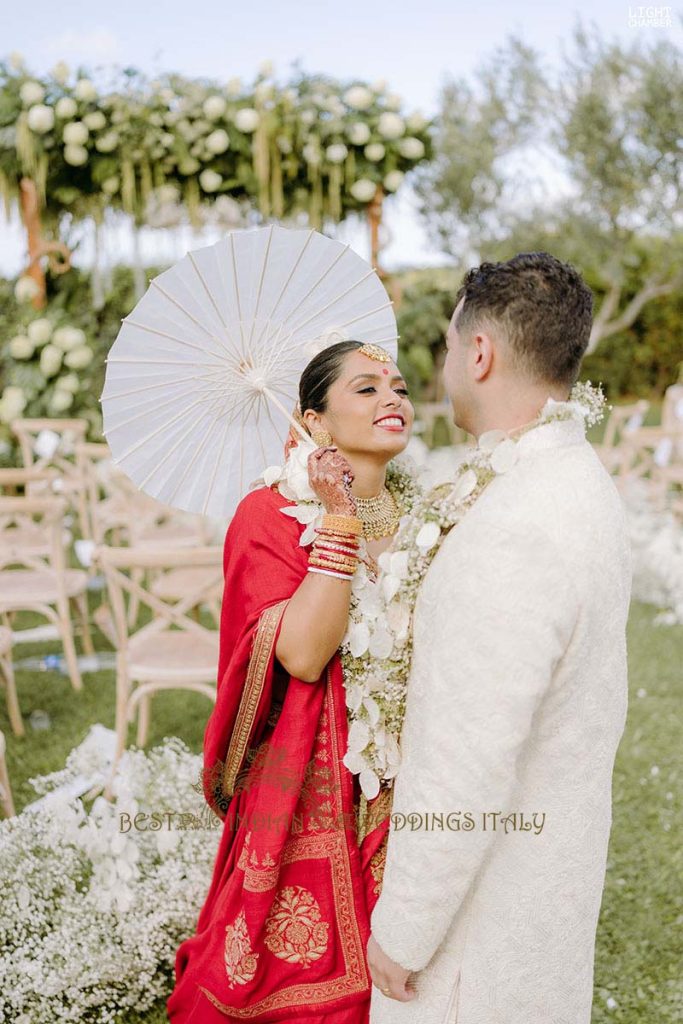 sun paper umbrellas wedding puglia 683x1024 - Enchanting Indian Wedding in Puglia with A Unique Mandap Design