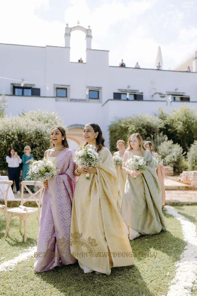 wedding processional 683x1024 - Enchanting Indian Wedding in Puglia with A Unique Mandap Design