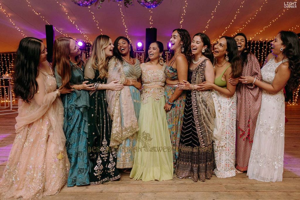 bridal party sangeet italy 1024x683 - Radiant Indian-Persian Wedding in Puglia: Iconic Venues and Cultural Fusion