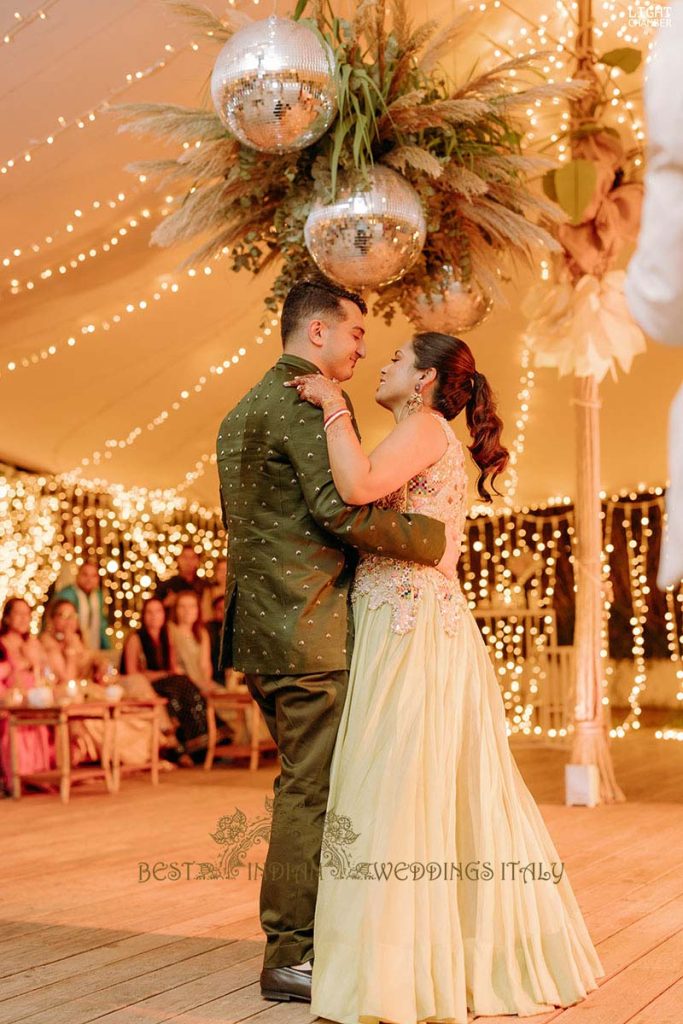 bride and groom dance 683x1024 - Radiant Indian-Persian Wedding in Puglia: Iconic Venues and Cultural Fusion