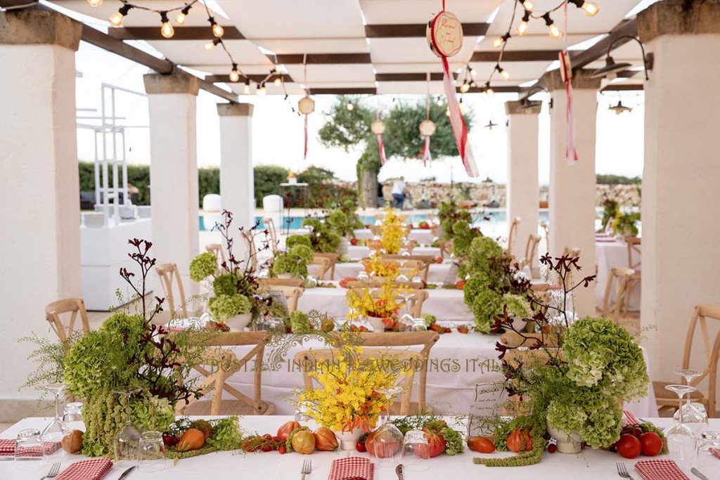 extravagant floral decor italy 1024x683 - Radiant Indian-Persian Wedding in Puglia: Iconic Venues and Cultural Fusion