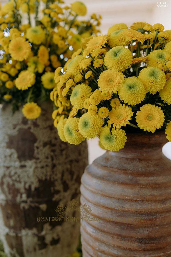 haldi floral decor italy 683x1024 - Radiant Indian-Persian Wedding in Puglia: Iconic Venues and Cultural Fusion