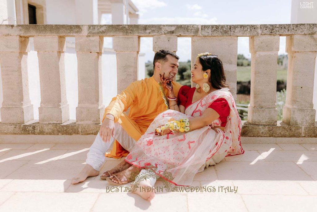 haldi wedding outfits 1024x683 - Radiant Indian-Persian Wedding in Puglia: Iconic Venues and Cultural Fusion