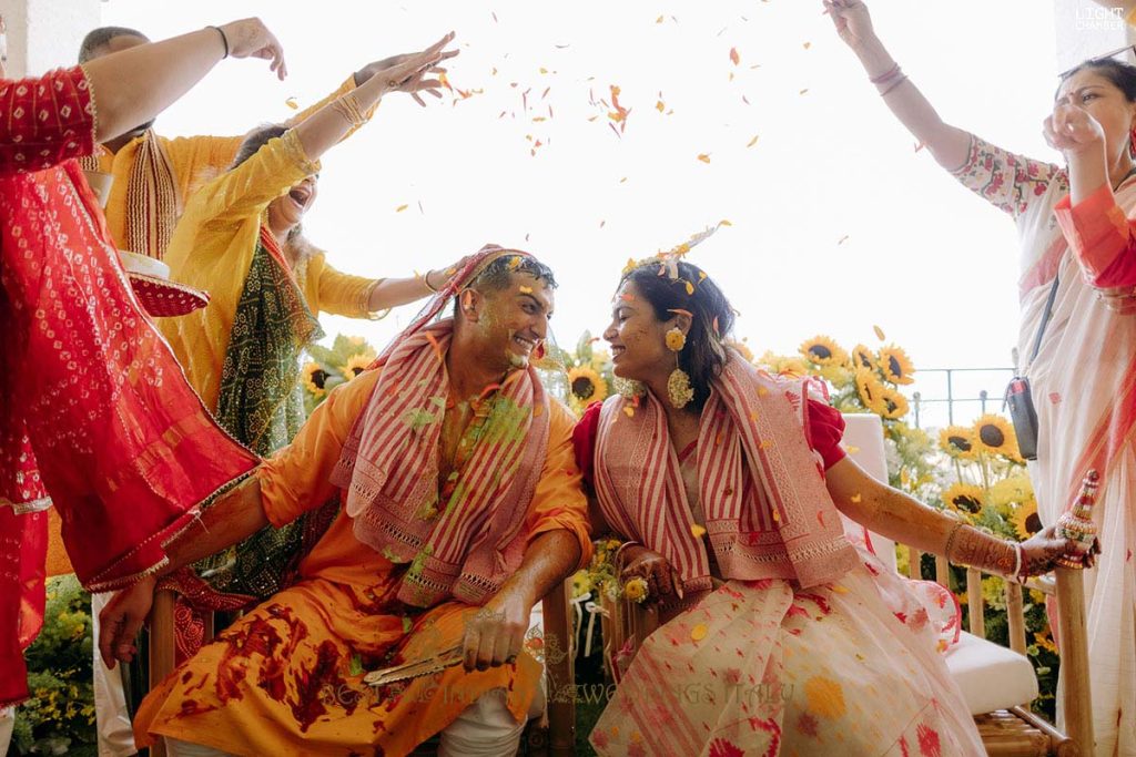 petals toss indian wedding italy 1024x683 - Radiant Indian-Persian Wedding in Puglia: Iconic Venues and Cultural Fusion