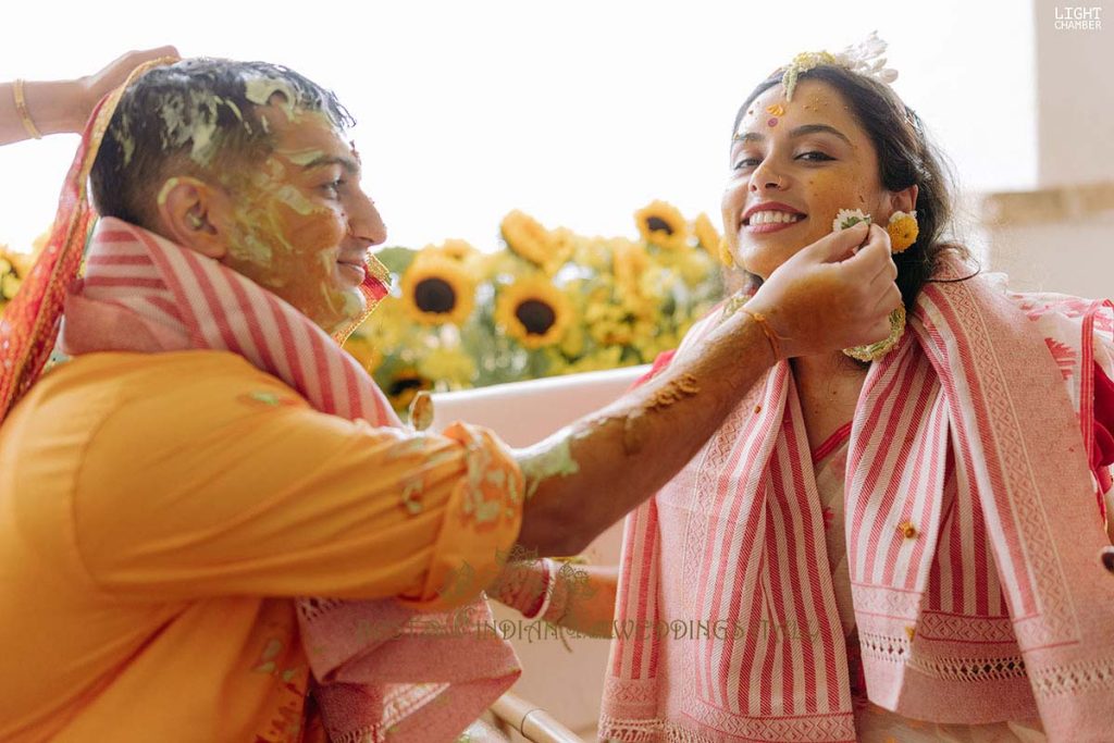 yellow paste haldi italy 1024x683 - Radiant Indian-Persian Wedding in Puglia: Iconic Venues and Cultural Fusion