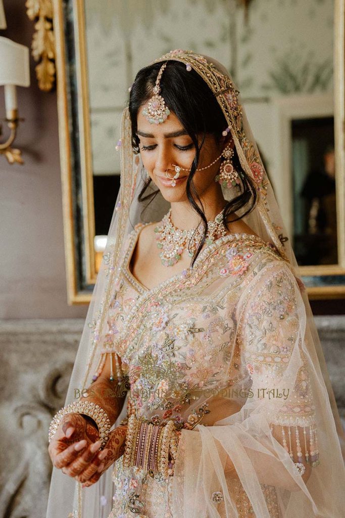 bride ceremony look 683x1024 - Intimate Micro Wedding on the Amalfi Coast: Pratiksha &amp; Amit's Fairy Tale