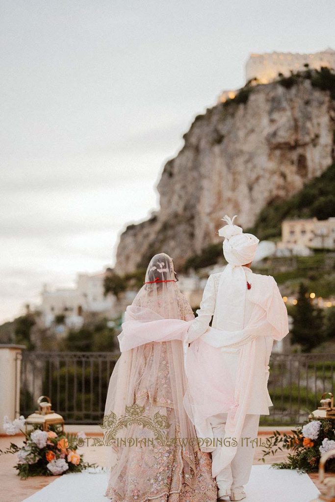 couple walking amalfi 683x1024 - Intimate Micro Wedding on the Amalfi Coast: Pratiksha &amp; Amit's Fairy Tale