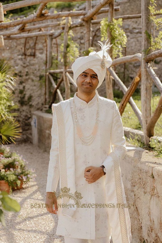 groom portrait 683x1024 - Intimate Micro Wedding on the Amalfi Coast: Pratiksha &amp; Amit's Fairy Tale