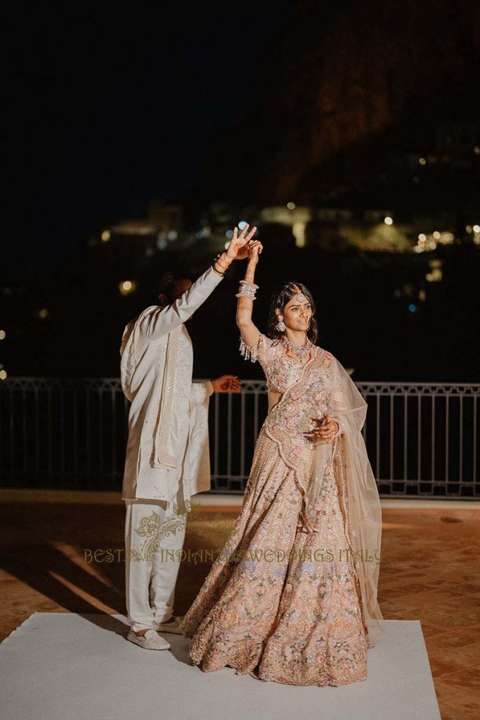 indian couple first dance 683x1024 - Intimate Micro Wedding on the Amalfi Coast: Pratiksha &amp; Amit's Fairy Tale