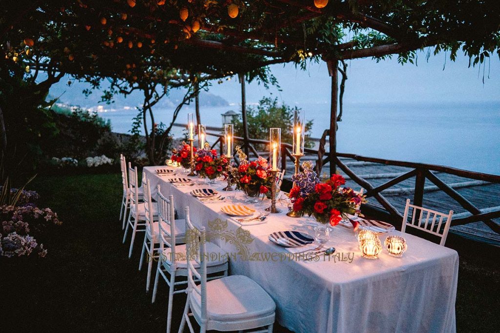 welcome dinner setup amalfi 1024x683 - Intimate Micro Wedding on the Amalfi Coast: Pratiksha &amp; Amit's Fairy Tale